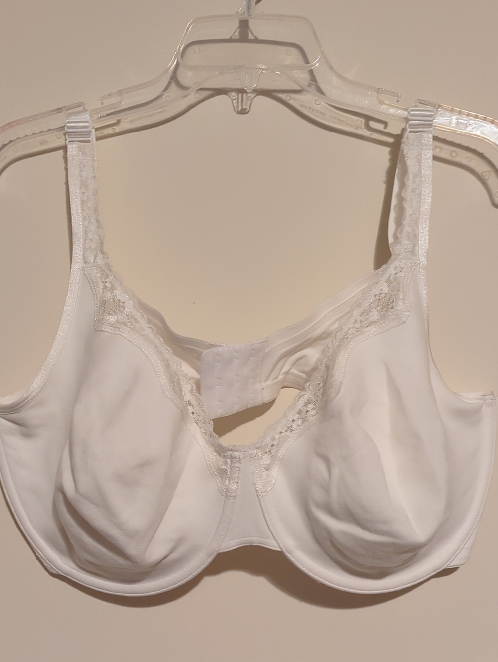 Catherines White Lace-Trim Support Bra